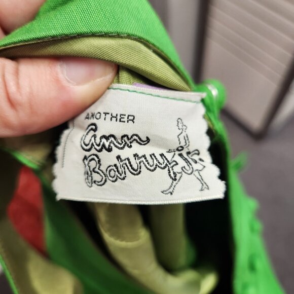 Vintage Another Ann Barry Jr. Kelly Green Dress XS - Picture 8 of 9